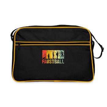 Faustball Retro - Retro Tasche - Schwarz/Gold - Vorne