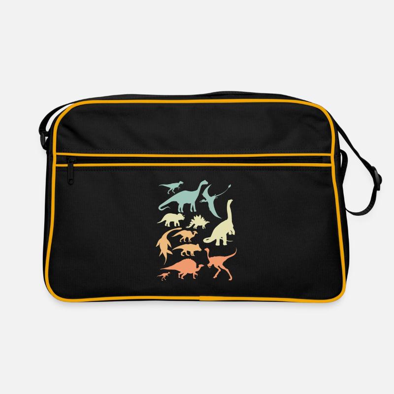 Dino Dinosaurier Kinder Archäologe Geschenk - Retro Tasche - Schwarz/Gold