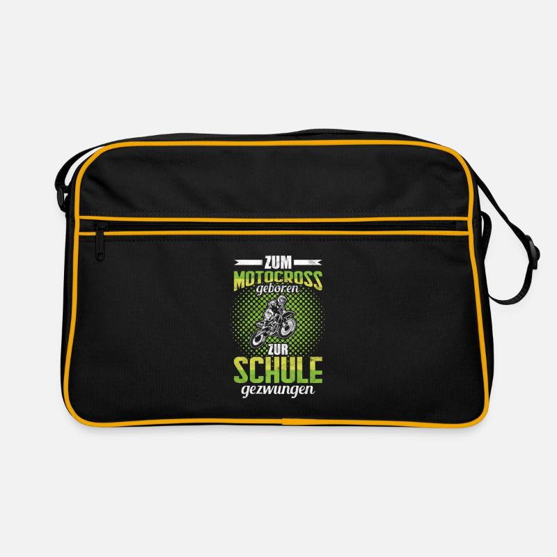 Motocross Schüler Schule Geschenk Retro Tasche