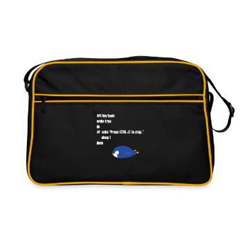 Cadeau drôle d'informaticien programmeur Linux - Sac Retro - noir/or - Devant
