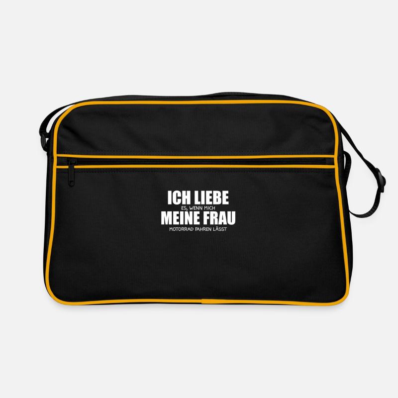 Motorradfahrer Motorrad Biker Geschenkidee - Retro Tasche - Schwarz/Gold