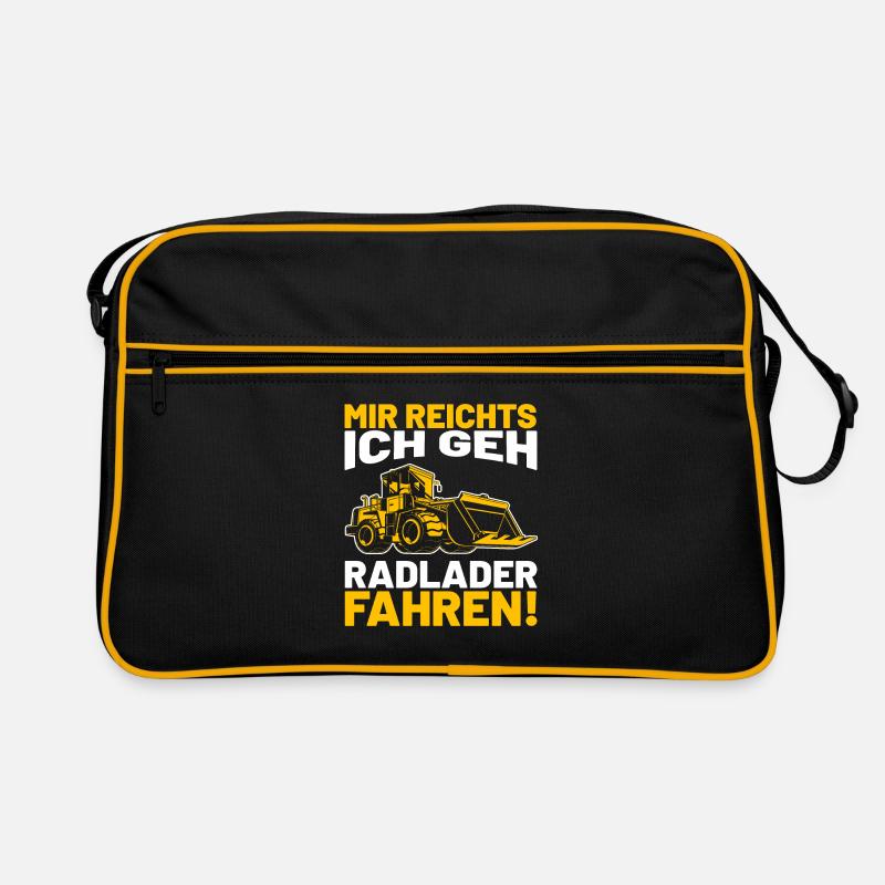 Radlader Baustelle Bagger Geschenkidee Retro Tasche