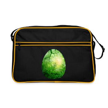 Dragon Egg Green - Retro Bag - black/gold - Front