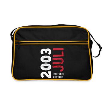 Limited Edition Juli 2003 - Geburtstag - Geschenk - Retro Tasche - Schwarz/Gold - Vorne