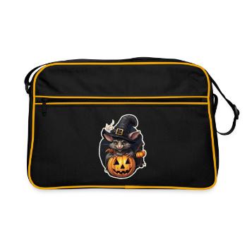 Halloween - Retro Tasche - Schwarz/Gold - Vorne