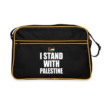 I Stand with palestine - Sac Retro - noir/or - Devant