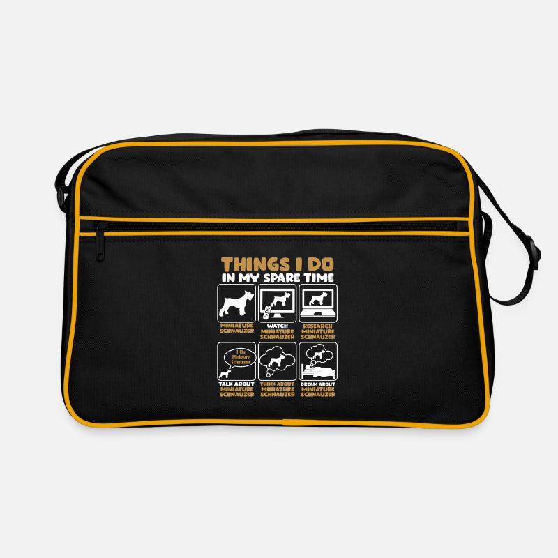 Zwergschnauzer - Retro Tasche - Schwarz/Gold