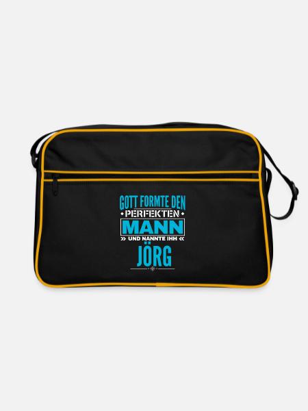 Jörg Name Design - Retro Tasche - Schwarz/Gold - Vorne