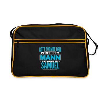 Samuel Name Design - Retro Tasche - Schwarz/Gold - Vorne