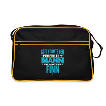 Finn Name Design - Retro Tasche - Schwarz/Gold - Vorne