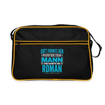 Roman Name Design - Retro Tasche - Schwarz/Gold - Vorne