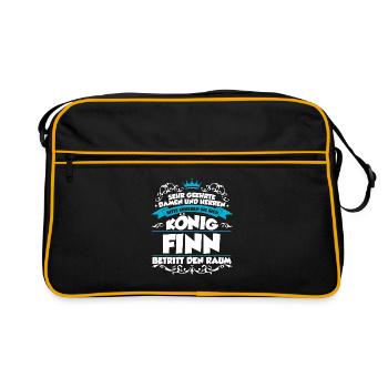 Finn Name Design - Retro Tasche - Schwarz/Gold - Vorne