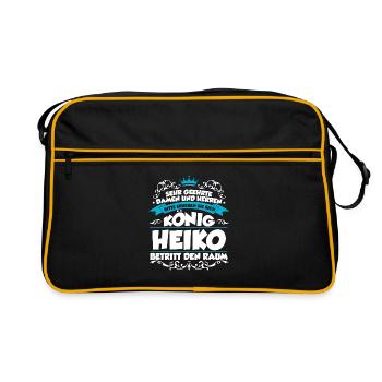 Heiko Name Design - Retro Tasche - Schwarz/Gold - Vorne