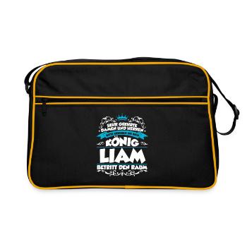 Liam Name Design - Retro Tasche - Schwarz/Gold - Vorne