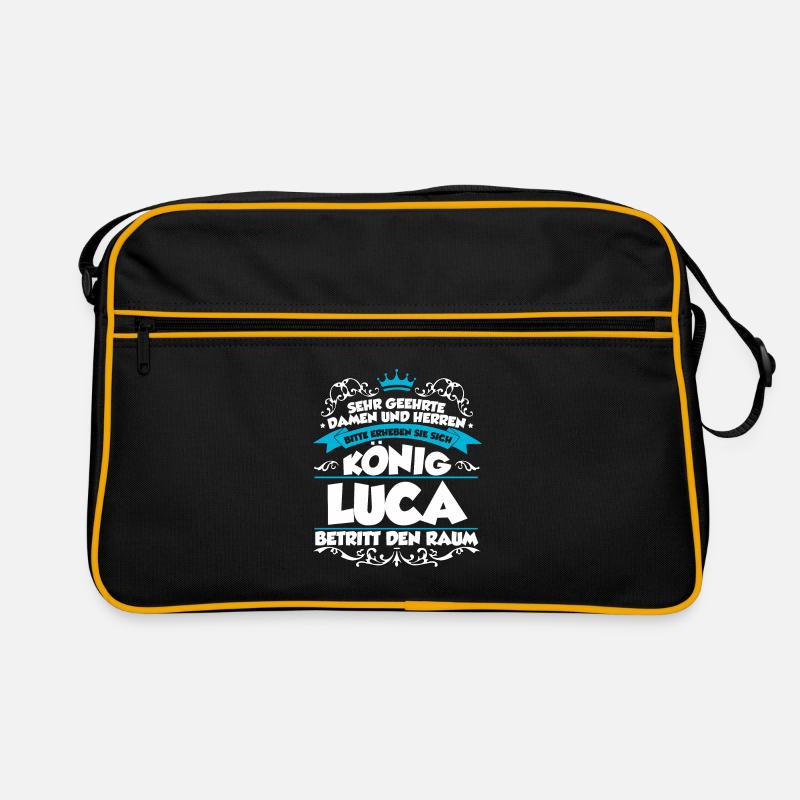 Luca Name Design - Retro Tasche - Schwarz/Gold