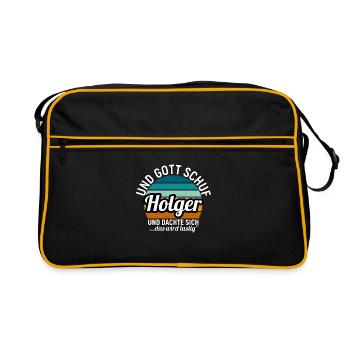 Holger - Retro Tasche - Schwarz/Gold - Vorne