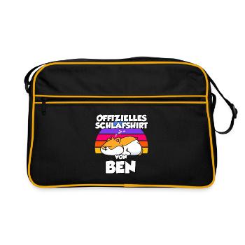 Offizielles Schlafshirt Von Ben - Retro Tasche - Schwarz/Gold - Vorne