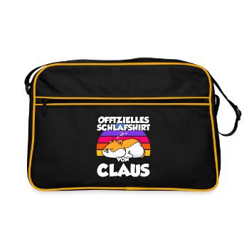 Offizielles Schlafshirt Von Claus - Retro Tasche - Schwarz/Gold - Vorne