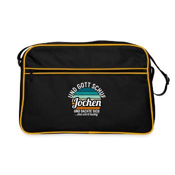 Jochen - Retro Tasche - Schwarz/Gold - Vorne