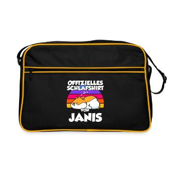 Offizielles Schlafshirt Von Janis - Retro Tasche - Schwarz/Gold - Vorne