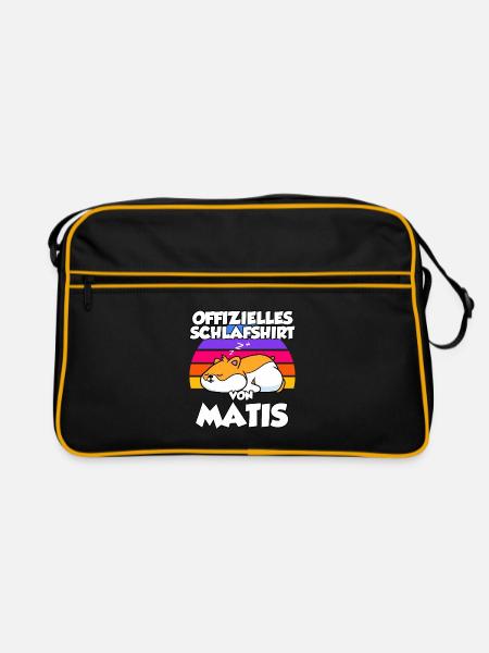 Offizielles Schlafshirt Von Matis - Retro Tasche - Schwarz/Gold - Vorne