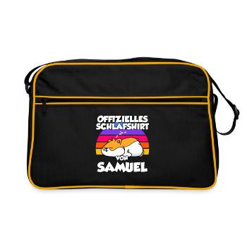 Offizielles Schlafshirt Von Samuel - Retro Tasche - Schwarz/Gold - Vorne