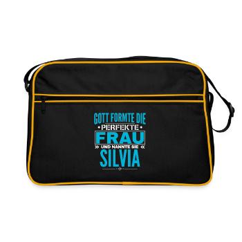 Conception de nom Silvia - Sac Retro - noir/or - Devant