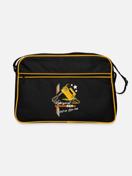 DDR KULT Rührgerät RG28 Ostalgie Retro - Retro Tasche - Schwarz/Gold - Vorne