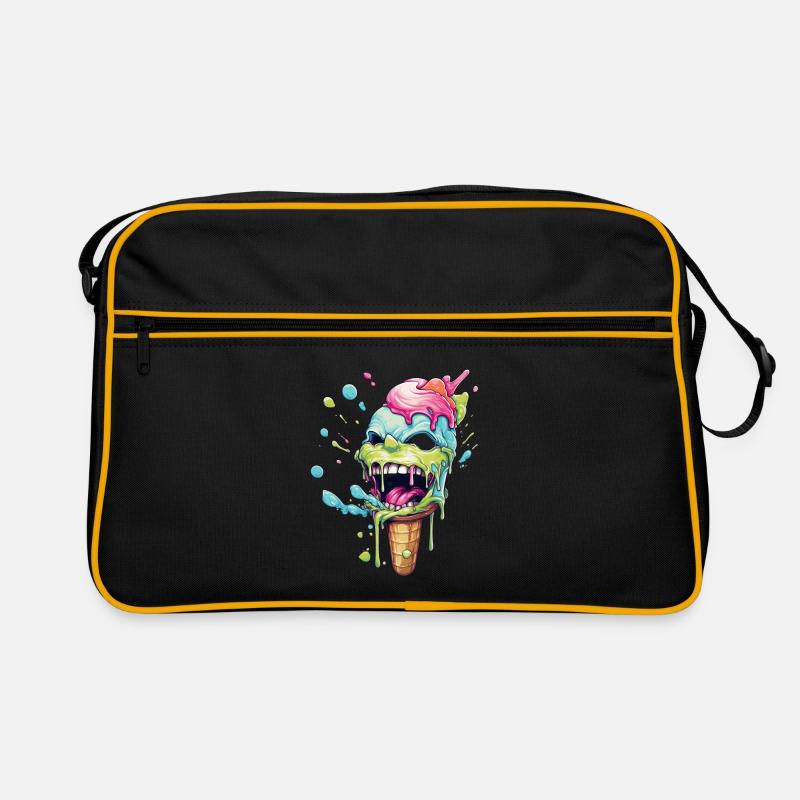 La crème glacée Psycho rit aux couleurs vives - Sac Retro - noir/or