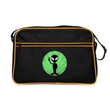 Alien Peace Alien - Sac Retro - noir/or - Devant