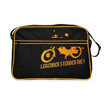 Simson S51 Enduro Legende - Retro Tasche - Schwarz/Gold - Vorne