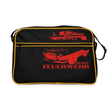 Barkas B1000 Feuerwehr - Retro Tasche - Schwarz/Gold - Vorne
