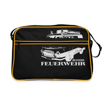 Barkas B1000 Feuerwehr - Retro Tasche - Schwarz/Gold - Vorne