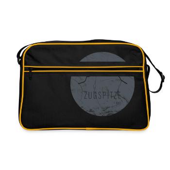 Zugspitze contour on wooden plate - Retro Bag - black/gold - Front