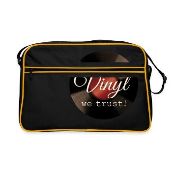 In Vinyl We Trust - Retro Tasche - Schwarz/Gold - Vorne