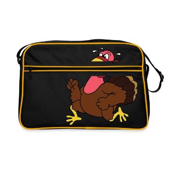 Thanksgiving Turquie dinde pèlerin - Sac Retro - noir/or - Devant