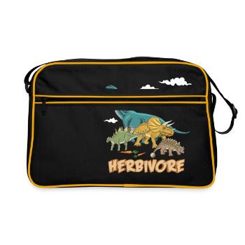 Végétarien herbivore dinosaure | cadeau - Sac Retro - noir/or - Devant