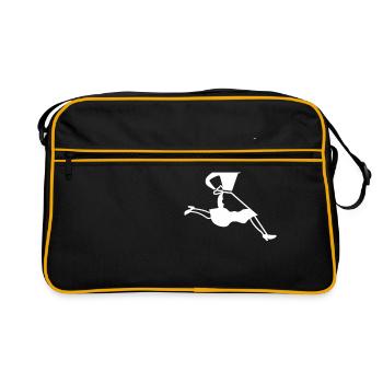 Kellnerin Sport - Retro Tasche - Schwarz/Gold - Vorne
