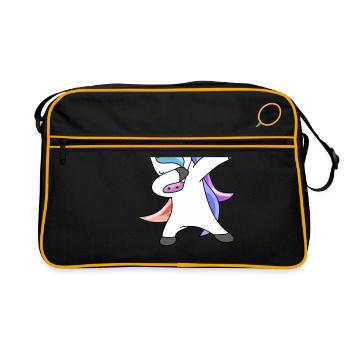 Unicorn dabbing badminton - Retro Bag - black/gold - Front