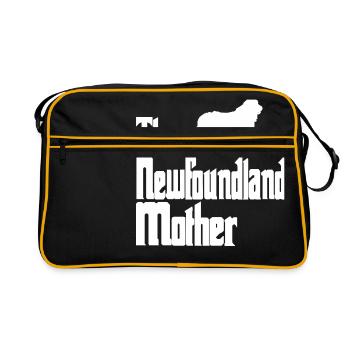 Newfoundland dog dogs mum miss - Retro Bag - black/gold - Front