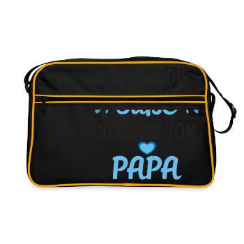 Ich bin die süße Version von Papa Spruch - Retro Tasche - Schwarz/Gold - Vorne