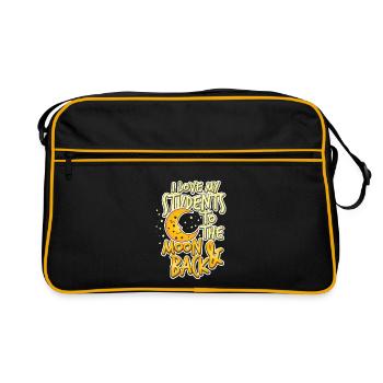 Journée de l’enseignant Lune et retour Cadeau de l’enseignant - Sac Retro - noir/or - Devant