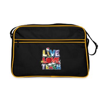Teacher Teacher's Day Live Love Teacher's Gift - Retro Bag - black/gold - Front