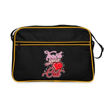 Teacher Teacher's Day Heart Out Teacher's Gift - Retro Bag - black/gold - Front