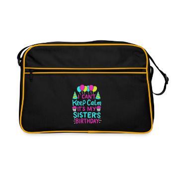 Je ne peux pas garder mon calme, c'est l'anniversaire de maman - Sac Retro - noir/or - Devant
