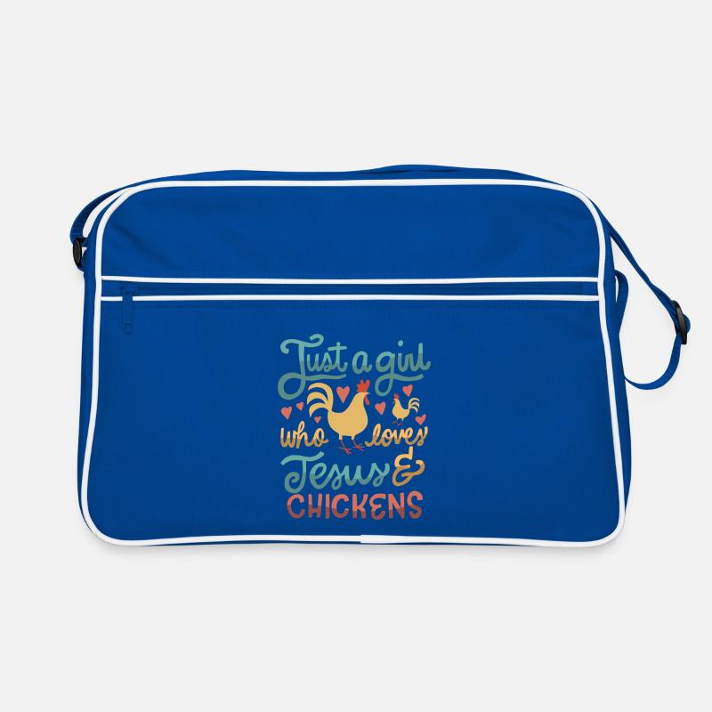 Nur ein Mädchen, das Jesus liebt und Hühnerzüchter Retro Tasche