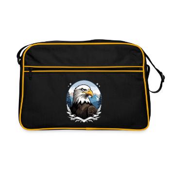 Weißkopfseeadler - Retro Tasche - Schwarz/Gold - Vorne