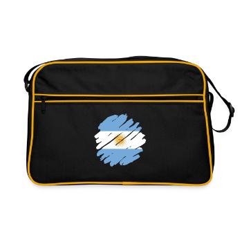 Argentine Drapeau Amérique du Sud Drapeau argentin - Sac Retro - noir/or - Devant