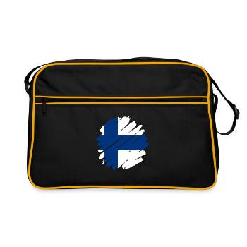 Drapeau finlandais Suomi Drapeau finlandais Look utilisé - Sac Retro - noir/or - Devant