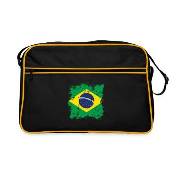 Brésil Drapeau Brésilien Drapeau Amérique du Sud - Sac Retro - noir/or - Devant